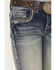Image #4 - Shyanne Girls' Washed Bow Pocket Bootcut Stretch Denim Jeans, Dark Grey, hi-res