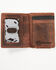 Hooey Men's Brown Southwestern Embossed Bi-Fold Money Clip Wallet, Brown, hi-res
