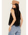 Image #4 - By Together Women's Crochet Tie Front Vest, Black, hi-res