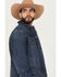 Image #2 - Wrangler Retro Men's Dark Wash Denim Sherpa Lined Jacket, Dark Wash, hi-res
