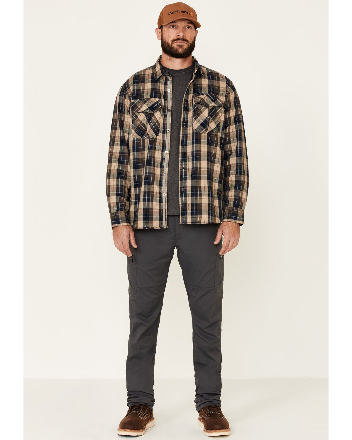 Image #2 - ATG&trade; by Wrangler All Terrain Men's Dark Sapphire Plaid Thermal Lined Long Sleeve Western Flannel Shirt , , hi-res