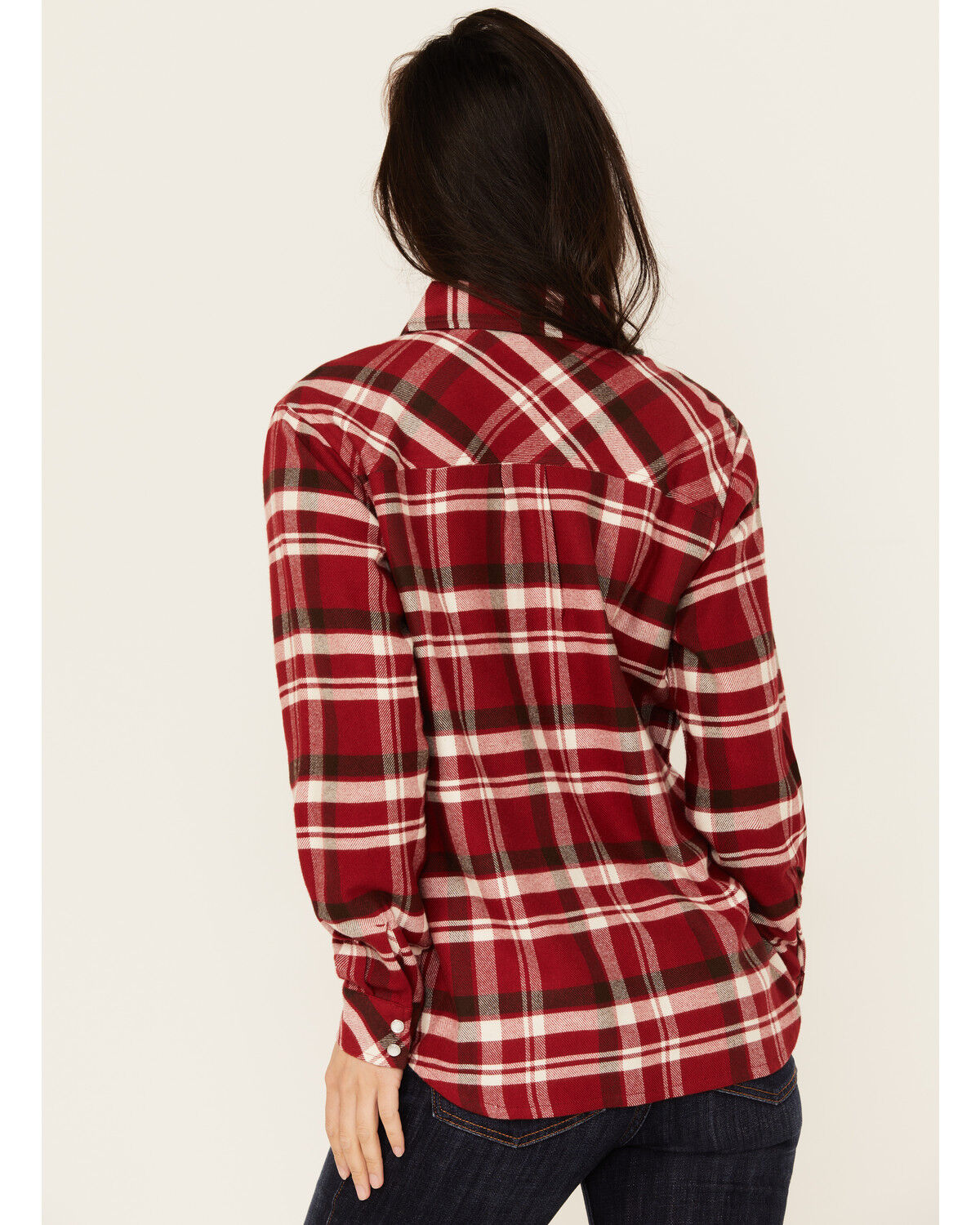 Image #4 - Idyllwind Women's Plaid Print Long Sleeve Snap Western Shirt, Wine, hi-res
