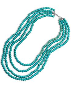 Montana Silversmiths Women's Layered Turquoise Bead Necklace, Turquoise, hi-res