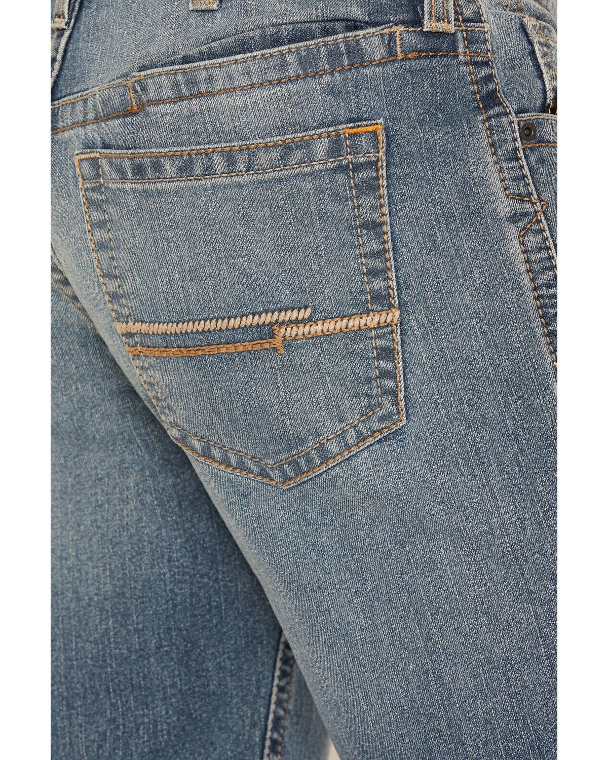 Image #4 - Ariat Men's Rebar M2 DuraStretch Rail Edgewood Medium Wash Relaxed Bootcut Stretch Denim Jeans, Medium Wash, hi-res