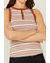 Image #3 - RANK 45® Women's Southwestern Stripe Henley Tank Top, Rust Copper, hi-res