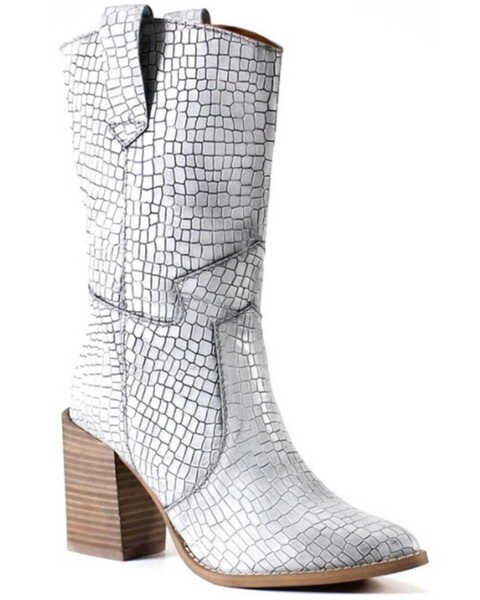Diba True Women's Trudy Moody Western Boots - Round Toe, White, hi-res