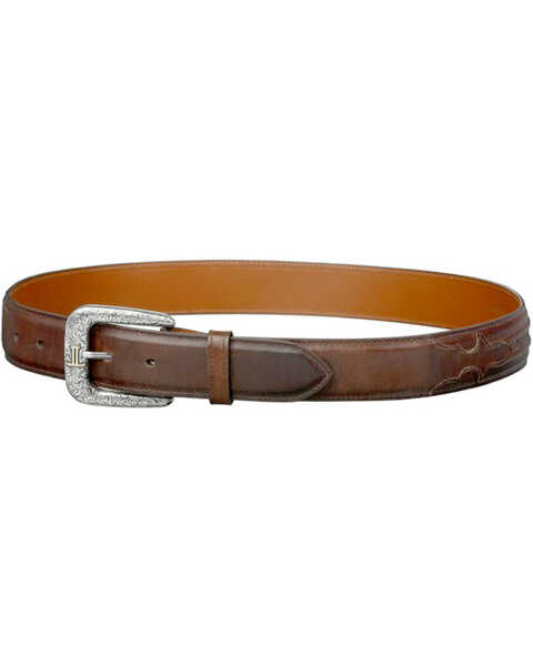 Lucchese Men's Burnished Calf Smooth Leather Belt, Tan, hi-res