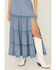 Image #2 - Angie Women's Crochet Trim Tiered Skirt, Blue, hi-res