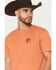 Image #3 - RANK 45® Men's Cowboy Logo Short Sleeve Graphic T-Shirt, Orange, hi-res