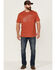 Image #2 - Brothers and Sons Men's Mercantile Light Red Weathered Slub Graphic Short Sleeve T-Shirt, Orange, hi-res