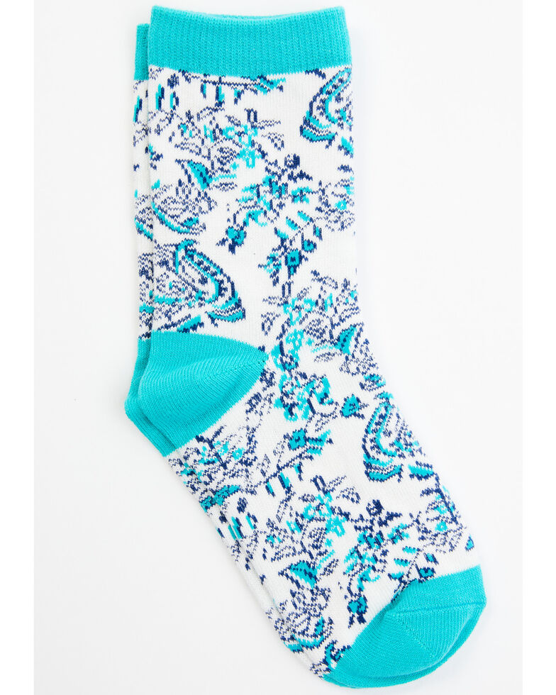 Rank 45 Girls' Ivy Floral Crew Socks, Multi, hi-res