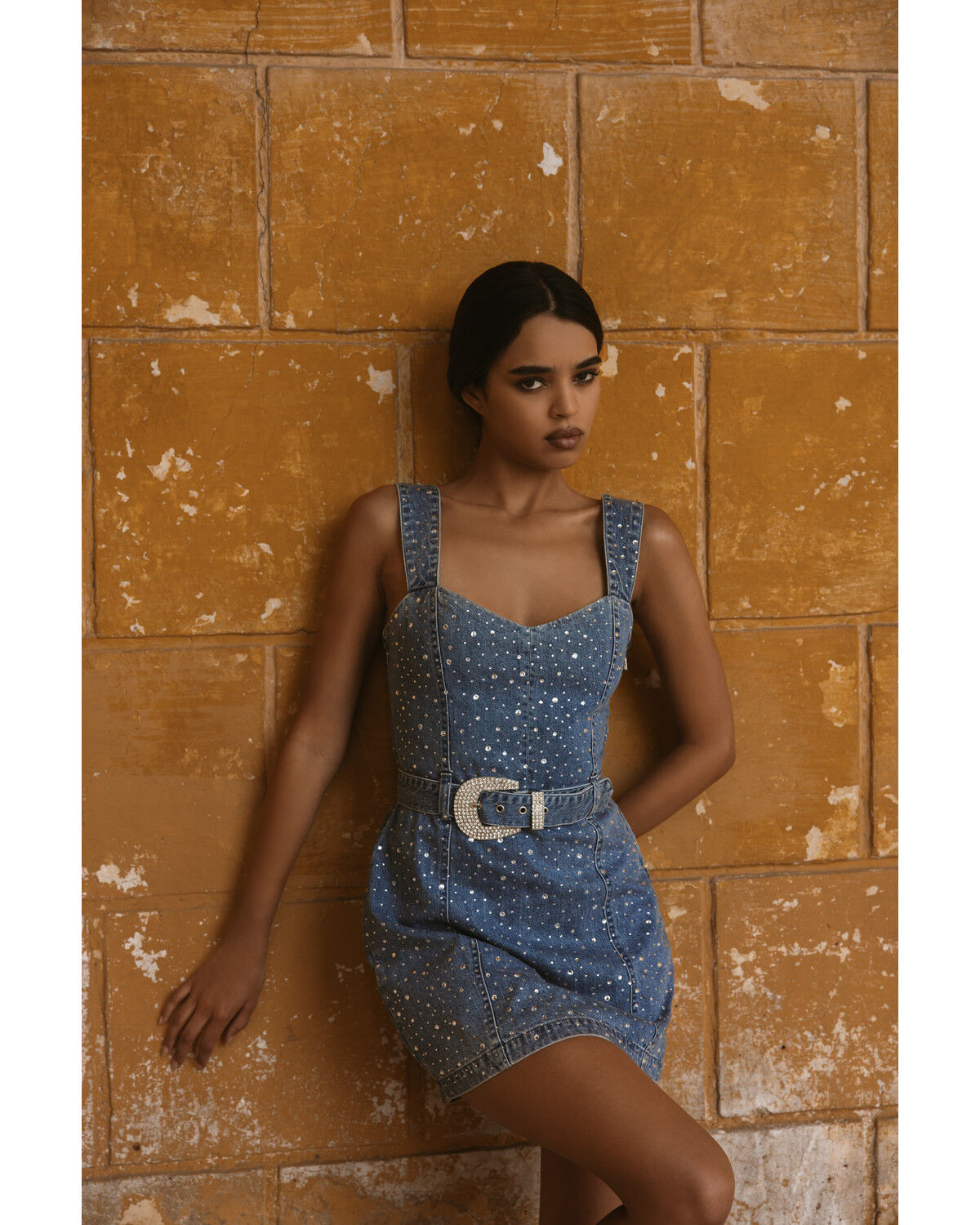 Image #1 - Show Me Your Mumu Women's Vegas Rhinestone Mini Dress, Blue, hi-res