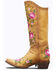 Junk Gypsy By Lane Women's Flora Floral Studded Western Boots - Snip Toe , Mustard, hi-res