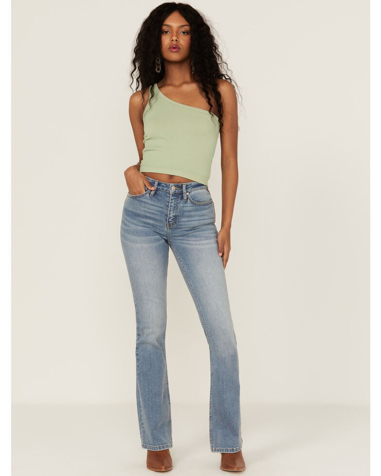 Cleo + Wolf Women's South Coast High Rise Modern Bootcut Jeans, Medium Wash, hi-res