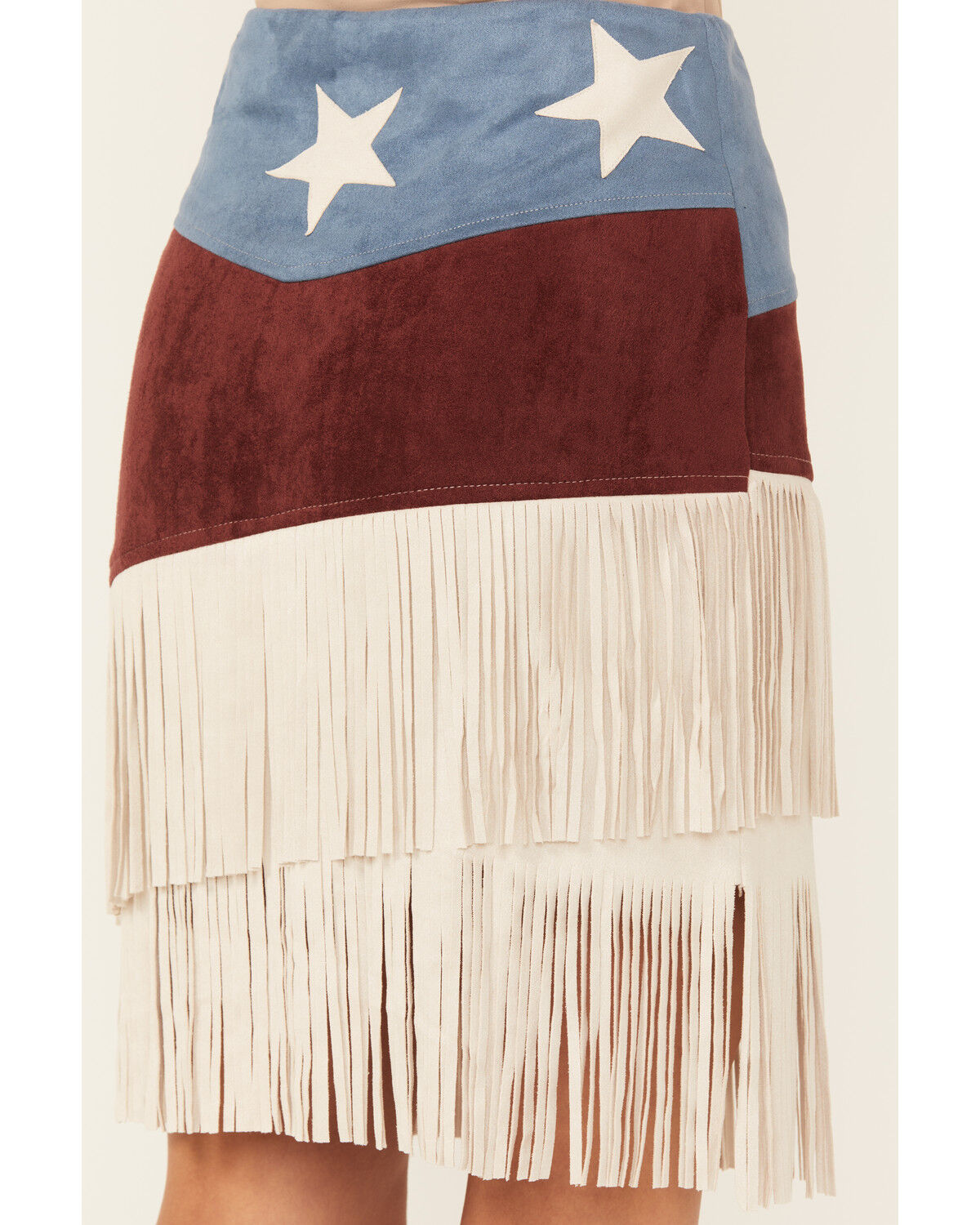 Image #4 - Vocal Women's Star Fringe Skirt, Navy, hi-res