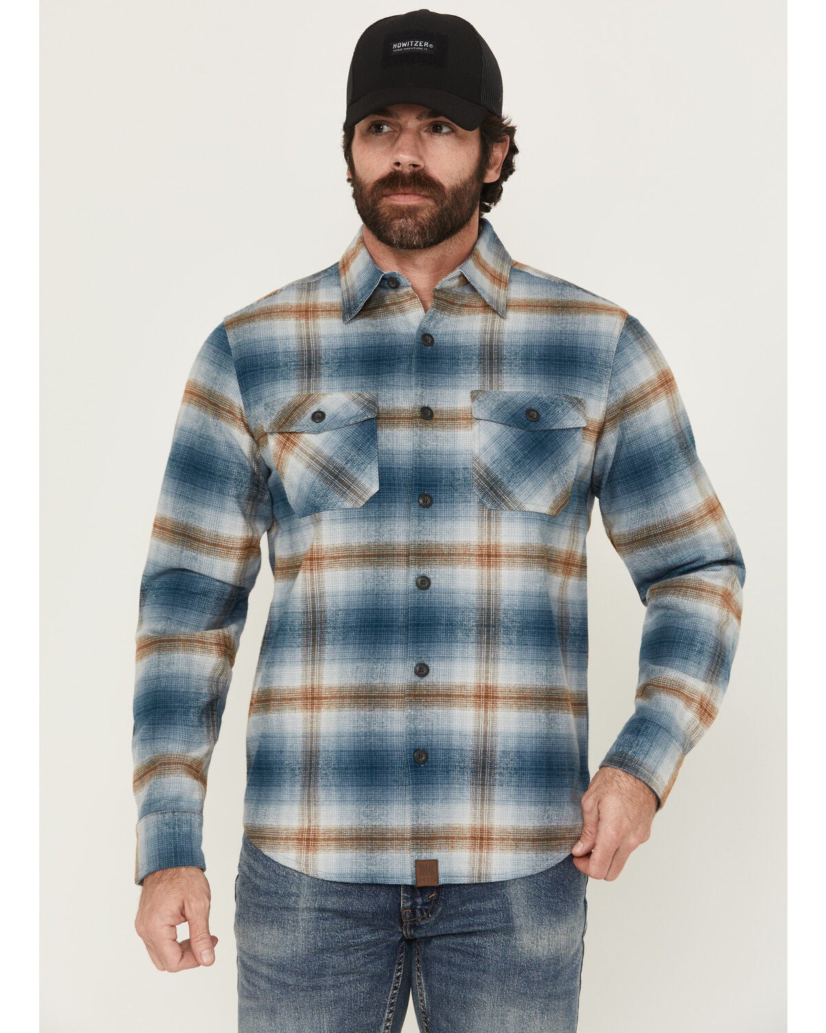 Dakota Grizzly Men's Briggs Plaid Print Long Sleeve Button-Down Flannel Shirt, Blue, hi-res