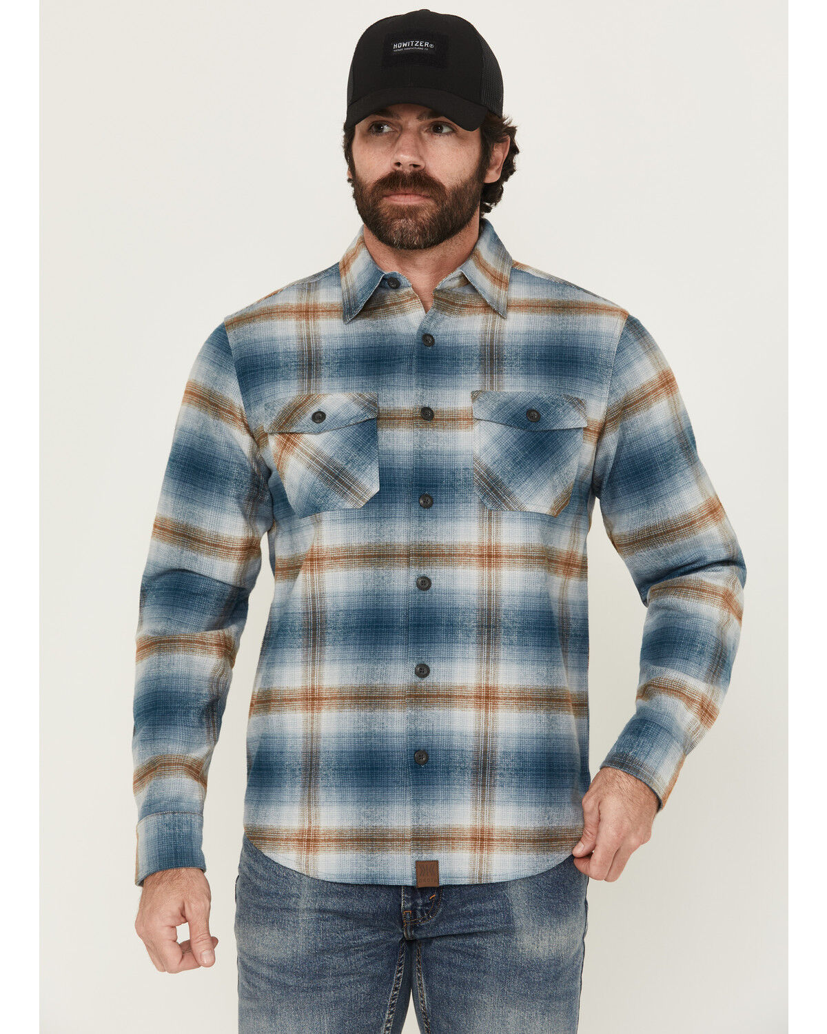 Image #1 - Dakota Grizzly Men's Briggs Plaid Print Long Sleeve Button-Down Flannel Shirt, Blue, hi-res