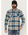 Image #1 - Dakota Grizzly Men's Briggs Plaid Print Long Sleeve Button-Down Flannel Shirt, Blue, hi-res
