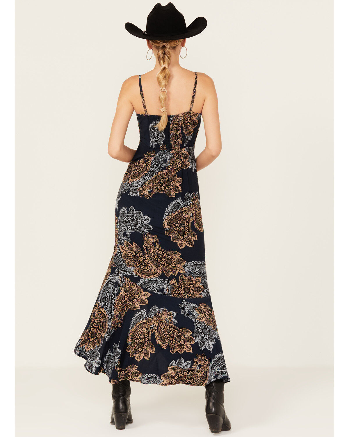 Image #4 - Shyanne Women's Printed Ruffle Flounce Maxi Dress, Indigo, hi-res