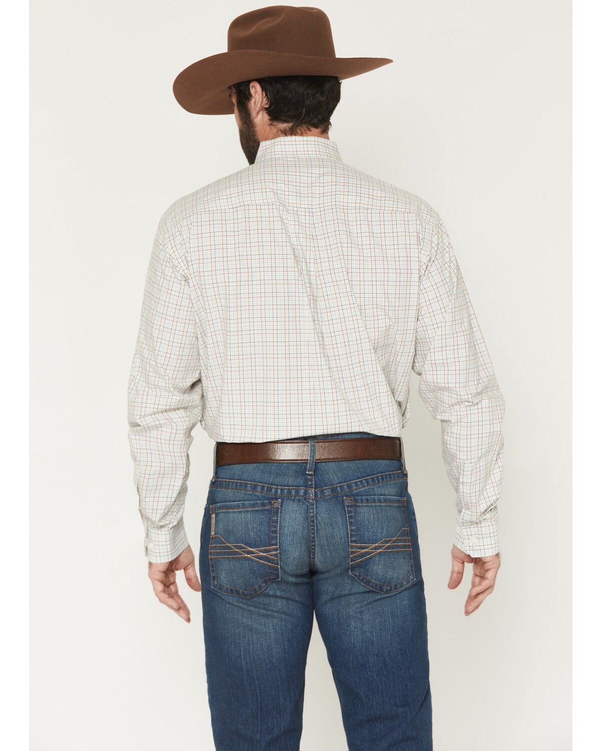 Image #4 - Cinch Men's Plaid Print Long Sleeve Button-Down Western Shirt, Cream, hi-res