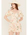 Image #1 - Angie Women's Floral Print Short Sleeve Mini Dress, Ivory, hi-res