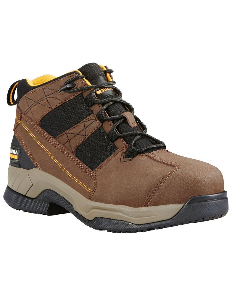 Ariat Men's Contender Work Shoes - Steel Toe, Brown, hi-res