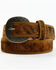 Image #1 - Red Dirt Hat Co. Men's Natural Brindle Cowhide Leather Belt, Brown, hi-res