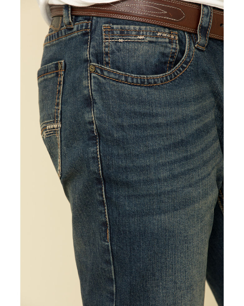 Rock & Roll Denim Men's Revolver Dark Vintage Stretch Slim Straight Jeans , Blue, hi-res