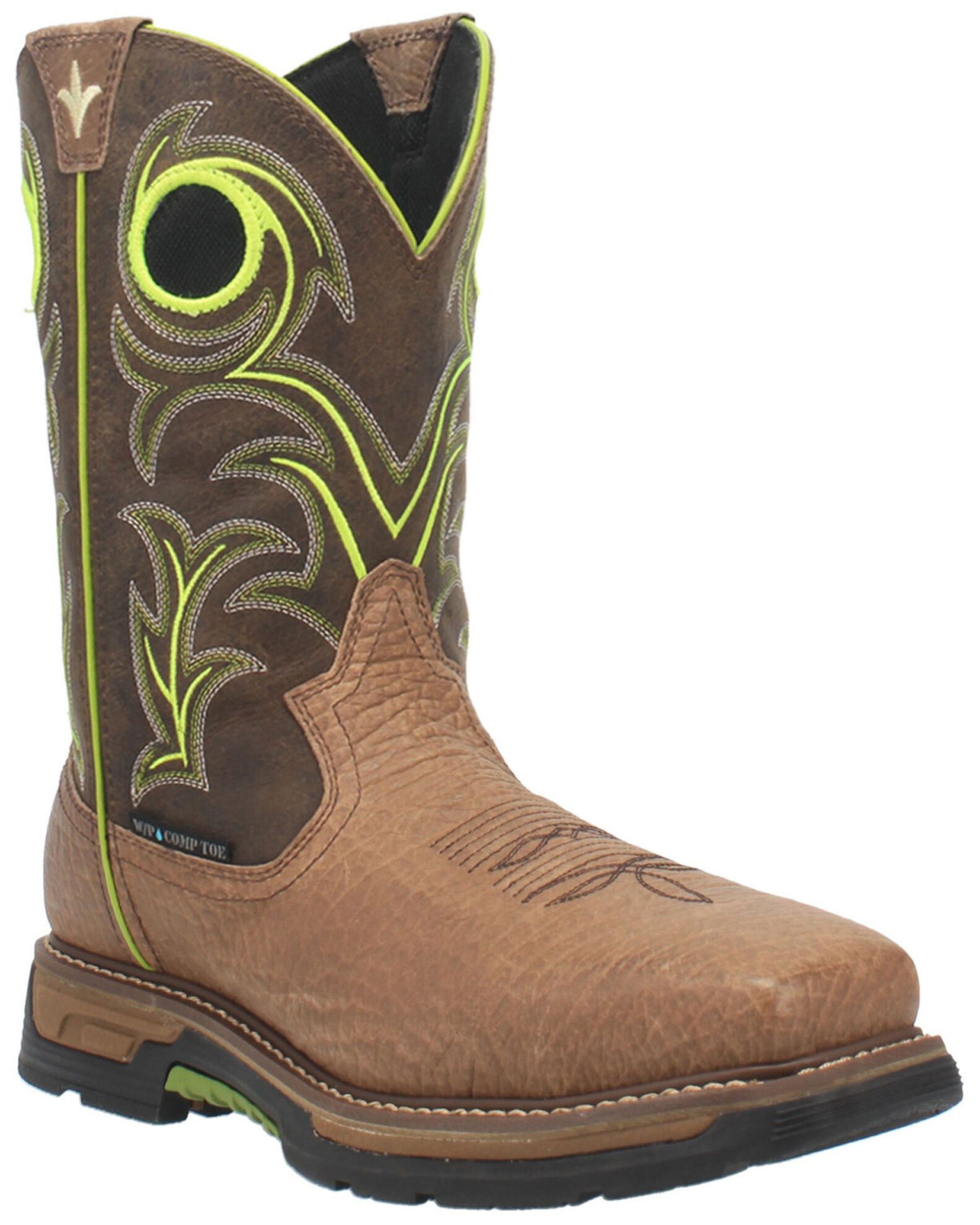 Image #1 - Dan Post Men's Storms Eye Waterproof EH Western Work Boots - Composite Toe, Brown, hi-res