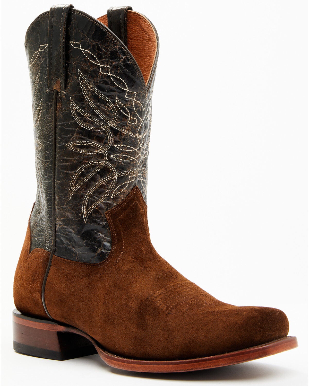 Moonshine Spirit&reg; Men's 11" Pancho Roughout Western Boots - Square Toe, Brown, hi-res