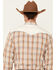 Roper Men's Orange Embroidered Plaid Long Sleeve Snap Western Shirt , Orange, hi-res