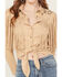 Image #3 - Idyllwind Women's McKinney Faux Suede Long Sleeve Fringe Top, Khaki, hi-res