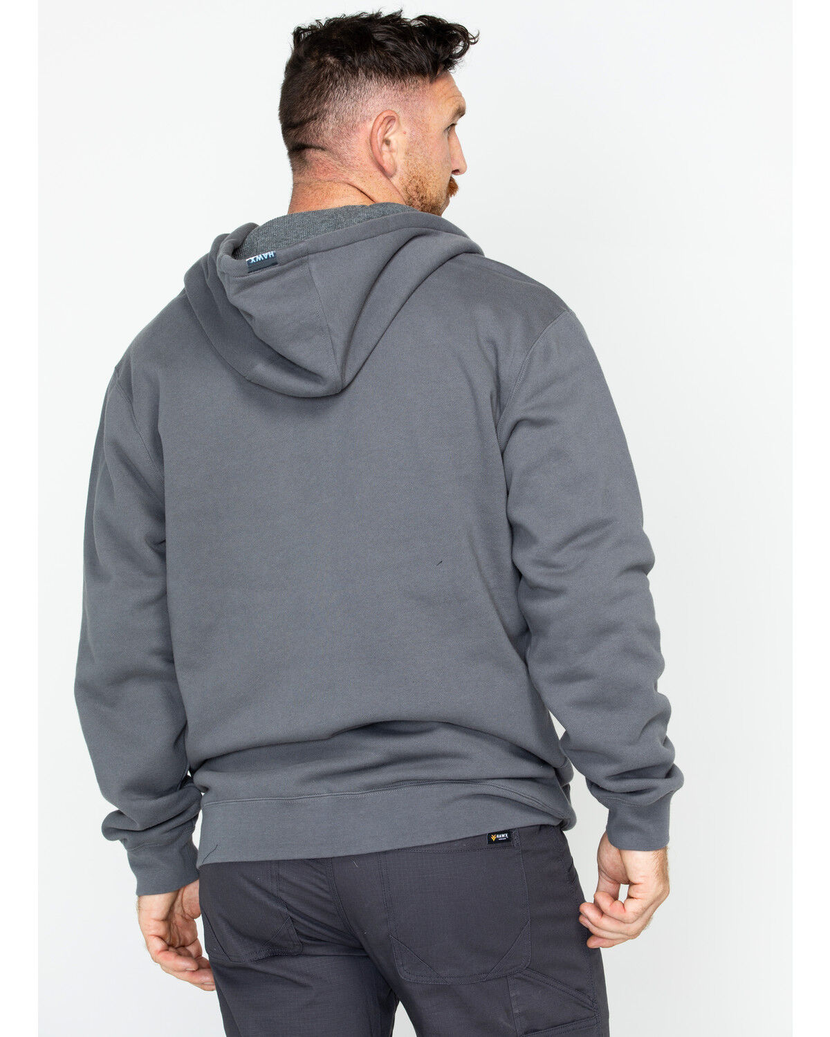 Image #2 - Hawx Men's Zip-Front Hooded Work Jacket, Charcoal, hi-res