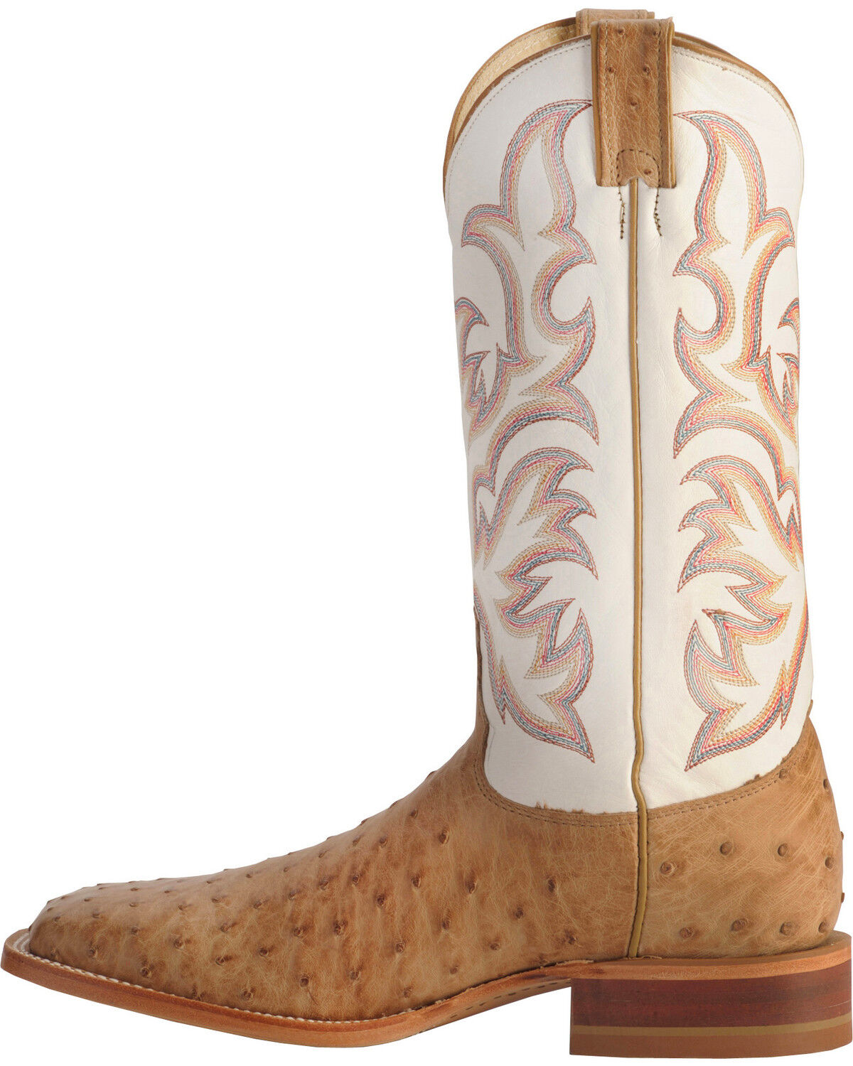 Image #3 - Justin Men's AQHA Full-Quill Ostrich Western Boots - Broad Square Toe, Tan, hi-res