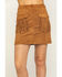 Image #4 - Flying Tomato Women's Fringe Pocket Mini Skirt, Camel, hi-res