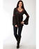 Studio West Women's Bell Sleeve Embroidered Top, Black, hi-res