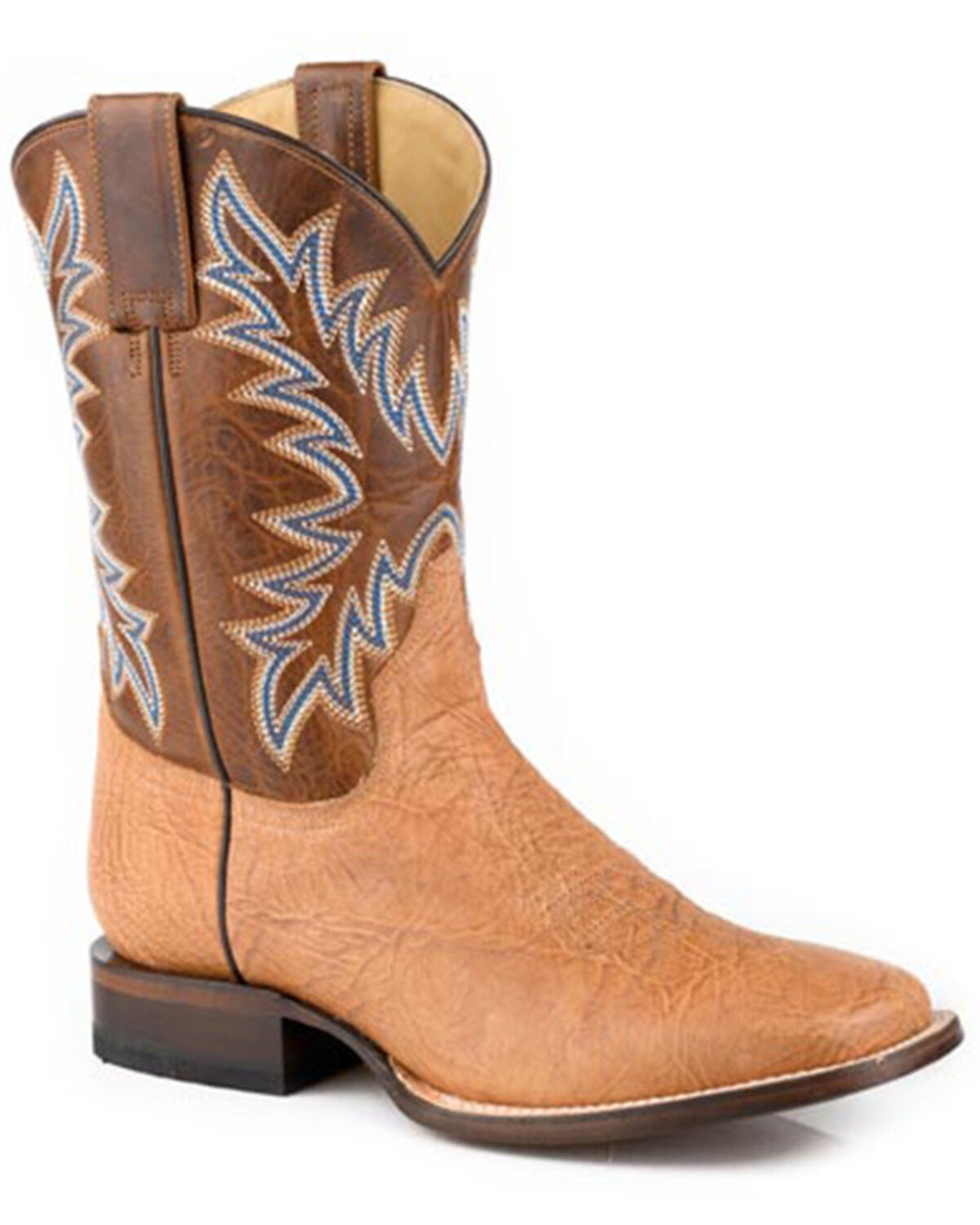 Stetson Men's Cole Western Boots - Broad Square Toe, Tan, hi-res