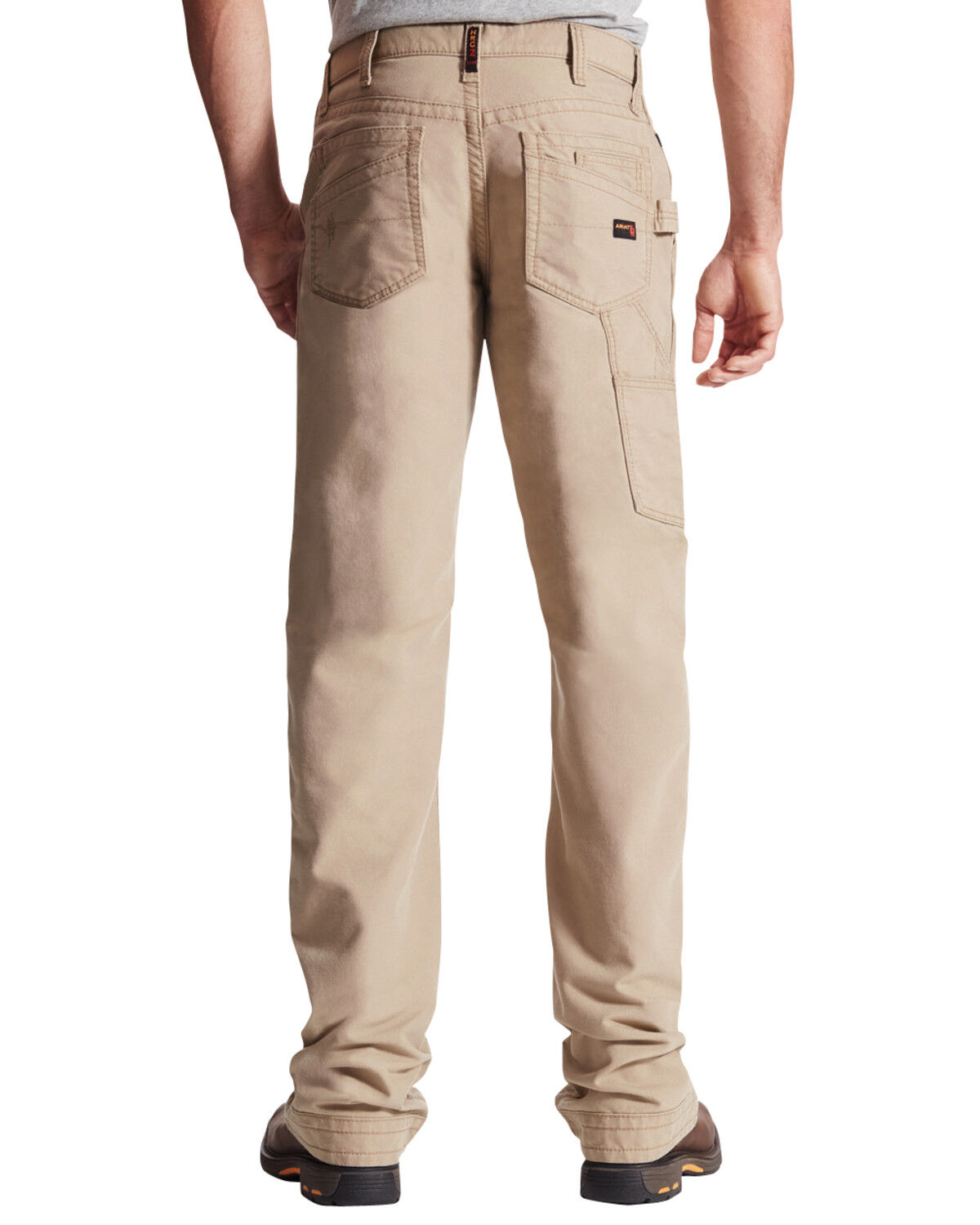 Image #4 - Ariat Men's FR M4 Relaxed Workhorse Relaxed Fit Bootcut Jeans, Khaki, hi-res