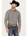 Image #1 - Blue Ranchwear Men's Dickens Plaid Print Long Sleeve Snap Shirt, Moss Green, hi-res