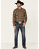 Image #2 - Ariat Men's Hartford Retro Plaid Long Sleeve Snap Western Flannel Shirt, Grey, hi-res