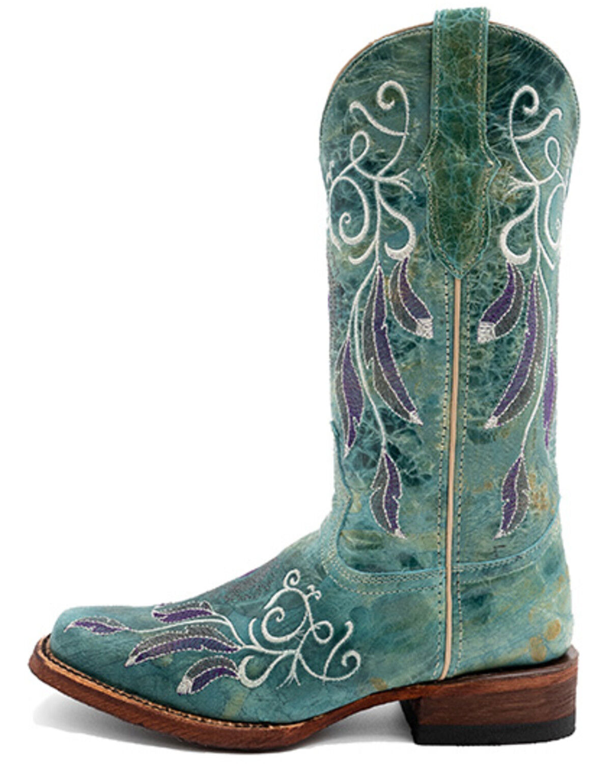 Image #3 - Ferrini Women's Dreamer Western Boots - Square Toe, Seafoam, hi-res