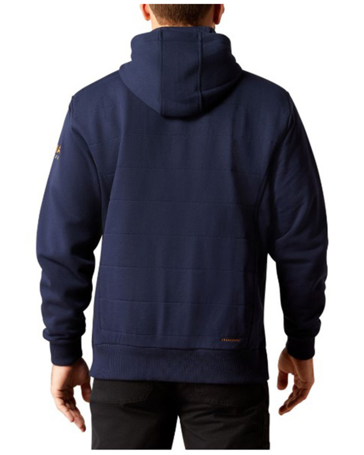 Image #2 - Ariat Men's Rebar All-Weather Insulated Full Zip Hooded Sweatshirt, Navy, hi-res