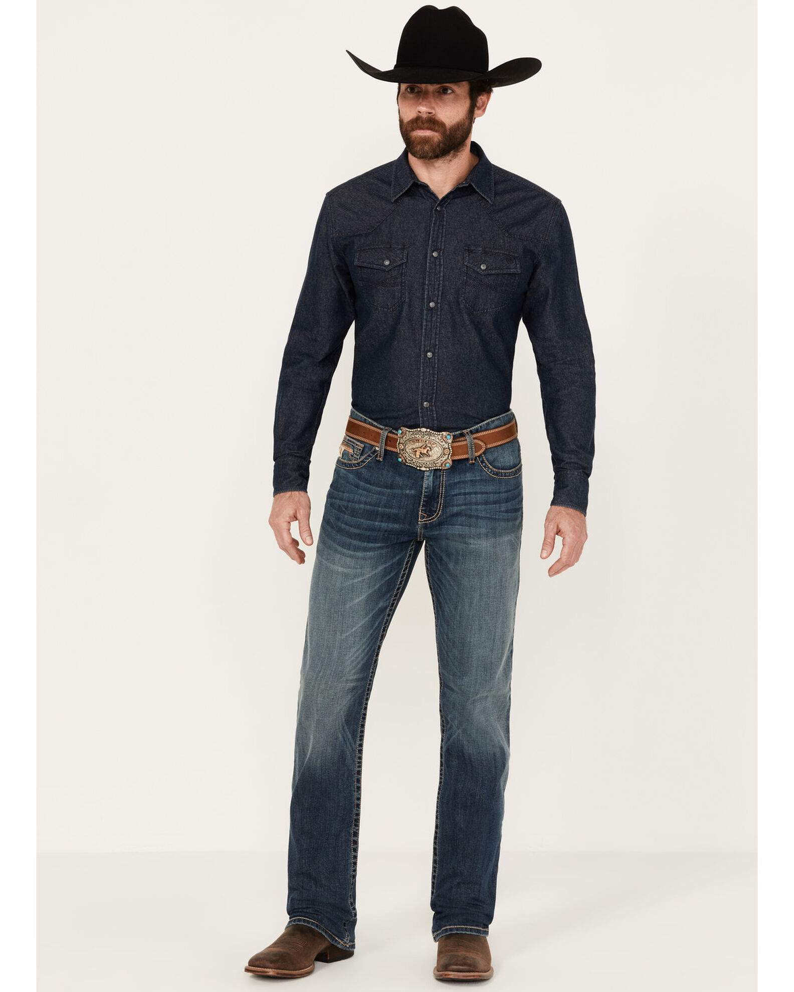 Mens stretch denim bootcut jeans sales