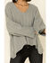 POL Women's Cable Front Lace Back Sweater , Grey, hi-res