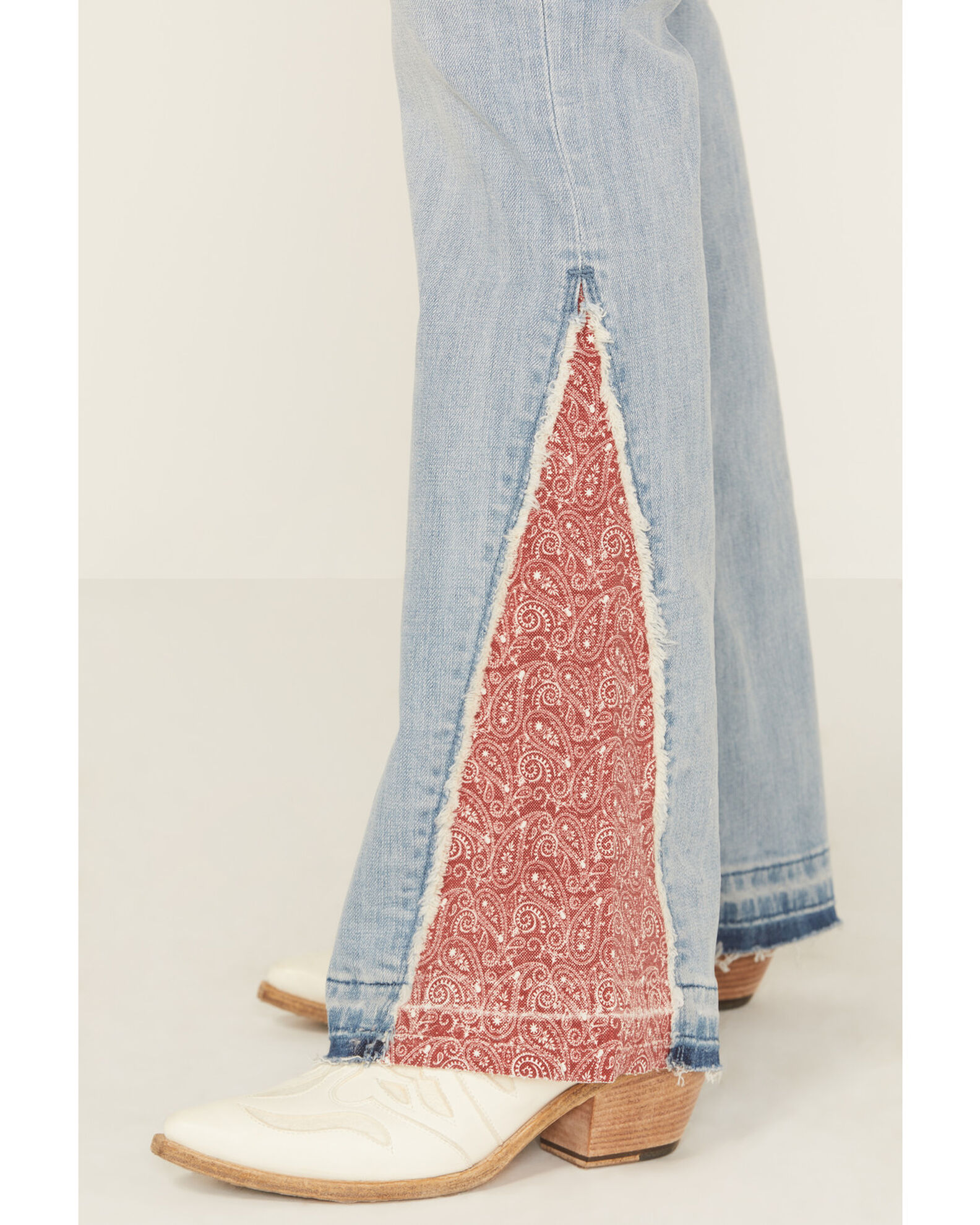 Image #2 - Rock & Roll Denim Women's Button Bandana Hem Trousers, Blue, hi-res