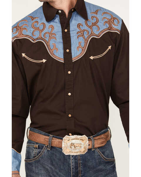 Image #3 - Scully Men's Two Tone Long Sleeve Pearl Snap Western Shirt, , hi-res