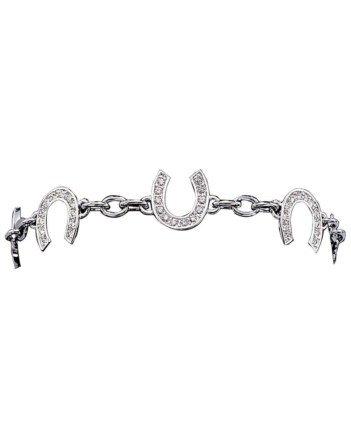 Montana Silversmiths Women's Horseshoe Chain Link Bracelet, Silver, hi-res