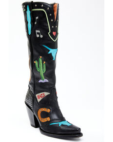 Dan Post Women's Western Music Embroidery Western Boots - Snip Toe, Black, hi-res