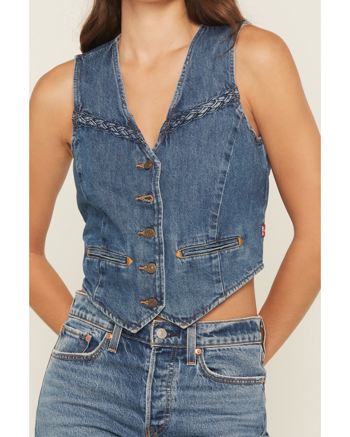 Levi's Premium Women's Big Yikes Braided Denim Vest - Country