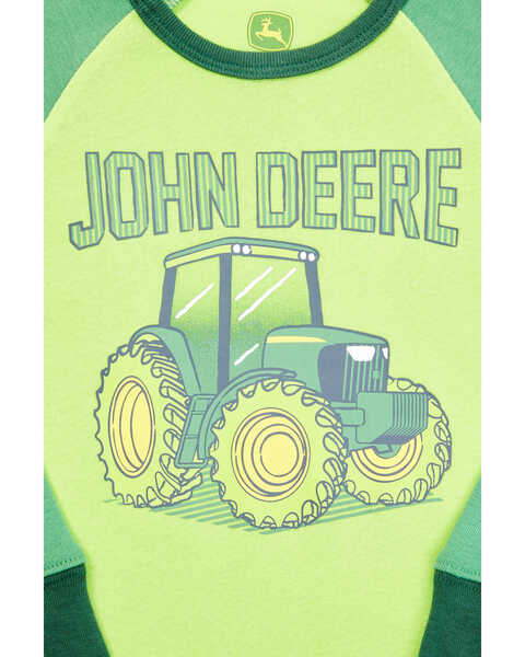 John Deere Boys' Green Tractor Print PJ Set, Green, hi-res